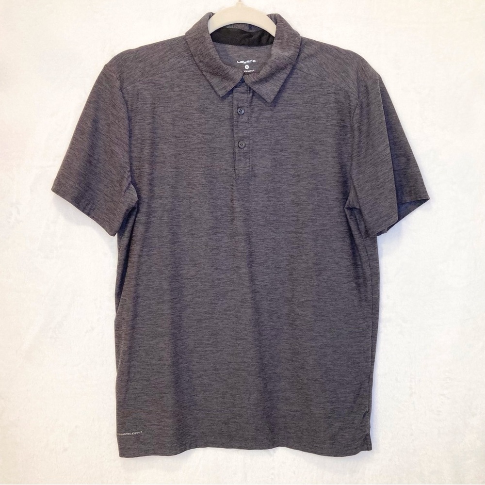 Layer 8 Gray Qwick-Dry Classic Polo Shirt Men’s Size Small